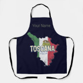 Toscane Italië Retro Regio kaart Fattoria Schort (Voorkant)