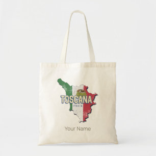 Toscane Italië Retro Regio kaart Fattoria Tote Bag