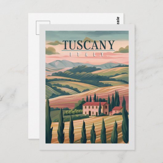 Toscane Italië Retro Reizen Briefkaart (Voorkant / Achterkant)