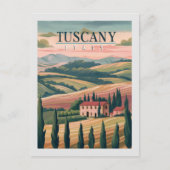 Toscane Italië Retro Reizen Briefkaart (Voorkant)