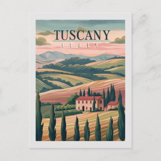 Toscane Italië Retro Reizen Briefkaart (Voorkant)