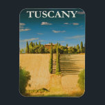 Toscane Italië Retro Vintage Travel Poster Magneet<br><div class="desc">Voeg wat flair toe aan uw decor met deze retro-Italiaanse reisposter magnet met een  afbeelding van een villa in Toscane,  Italië!</div>