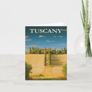 Toscane Italië Retro Vintage Travel Poster Notitiekaartje