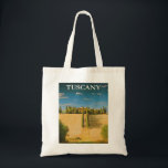 Toscane Italië Retro Vintage Travel Poster Tote Bag<br><div class="desc">Met deze retro-Italiaanse canvas tas van de reisposter,  die een  illustratie van een villa in Toscane,  Italië,  bevat,  maak je je leven een beetje flair!</div>