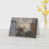 Toscane, Italië | Toscaanse deur | Gefeliciteerd Kaart (Gele Bloem)