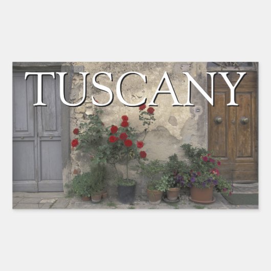 Toscane, Italië | Toscaanse deur Rechthoekige Sticker (Voorkant)