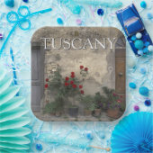Toscane, Italië | Toscaanse Deuropening Papieren Bordje (Feest)