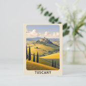  Toscane Italië Villa Countryside Travel Briefkaart (Staand voorkant)