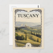 Toscane Italië Villa Vineyard Travel Briefkaart (Voorkant / Achterkant)