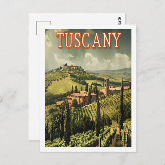 Toscane Italië Vintage Beroemde reisplaats Briefkaart (Voorkant / Achterkant)
