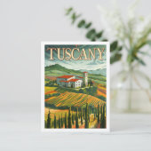 Toscane Italië Vintage Beroemde reisplaats Briefkaart (Staand voorkant)
