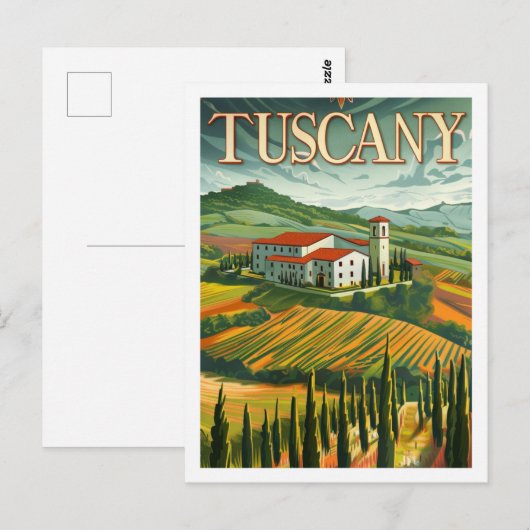 Toscane Italië Vintage Beroemde reisplaats Briefkaart (Voorkant / Achterkant)