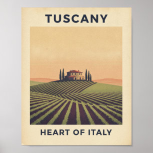 Toscane Italië Vintage Reisposter - Rollende Heuve Poster