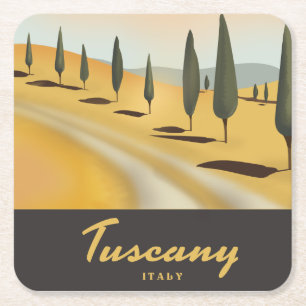 Toscane Italië vintage stijl reisposter Kartonnen Onderzetters