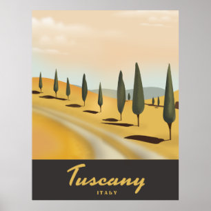 Toscane Italië vintage stijl reisposter Poster