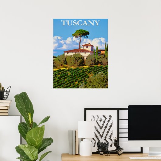 Toscane, Italië Vintage Travel Poster (Thuiskantoor)