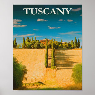 Toscane, Italië Vintage Travel Poster