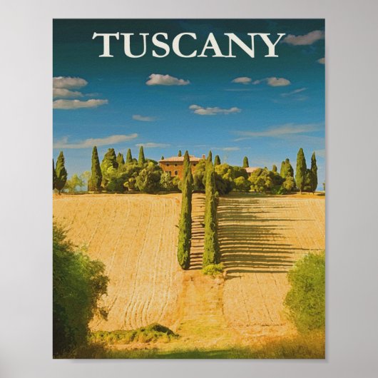 Toscane, Italië Vintage Travel Poster (Voorkant)