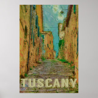 Toscane, Italië Vintage Travel Poster