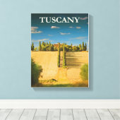 Toscane Italië Vintage Travel Poster Canvas Afdruk (Insitu (Houten vloer))