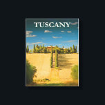 Toscane Italië Vintage Travel Poster Canvas Afdruk<br><div class="desc">Voeg wat flair toe aan uw decor met dit  Italiaanse reisposterdoek met een retro-illustratie van een villa in Toscane,  Italië!</div>
