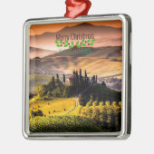 Toscane, Italië, Vrolijk kerstfeest, Metalen Ornament (Links)