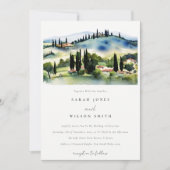 Toscane Italië Waterverf Landschap Weddenschap Kaart (Voorkant)