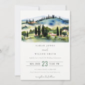 Toscane Italië Waterverf Landschap Weddenschap Kaart (Voorkant)