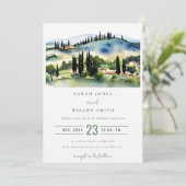 Toscane Italië Waterverf Landschap Weddenschap Kaart (Staand voorkant)