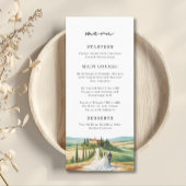 Toscane Italië Waterverf Skyline Bruiloft Menu