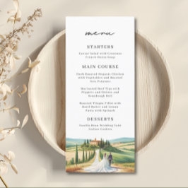 Toscane Italië Waterverf Skyline Bruiloft Menu