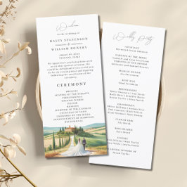 Toscane Italië Waterverf skyline bruiloft programm