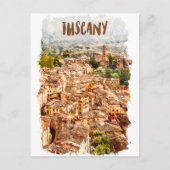 Toscane Italië Waterverf Uitzicht Briefkaart (Voorkant)