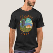 Toscane Italië Wijngaard Noodcirkel  T-shirt (Voorkant)