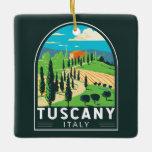 Toscane Italië Wijngaard Reizen Kunst Vintage Keramisch Ornament<br><div class="desc">Kunstontwerp van de Toscane vector. De hoofdstad Florence is de thuisbasis van een aantal van de meest herkenbare Renaissance-kunst en -architectuur ter wereld,  waaronder het David-standbeeld van Michelangelo.</div>