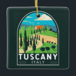 Toscane Italië Wijngaard Reizen Kunst Vintage Keramisch Ornament<br><div class="desc">Kunstontwerp van de Toscane vector. De hoofdstad Florence is de thuisbasis van een aantal van de meest herkenbare Renaissance-kunst en -architectuur ter wereld,  waaronder het David-standbeeld van Michelangelo.</div>