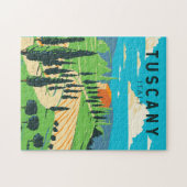 Toscane Italië Wijngaard Reizen Kunst Vintage Legpuzzel (Horizontaal)