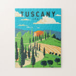Toscane Italië Wijngaard Reizen Kunst Vintage Legpuzzel<br><div class="desc">Kunstontwerp van de Toscane vector. De hoofdstad Florence is de thuisbasis van een aantal van de meest herkenbare Renaissance-kunst en -architectuur ter wereld,  waaronder het David-standbeeld van Michelangelo.</div>
