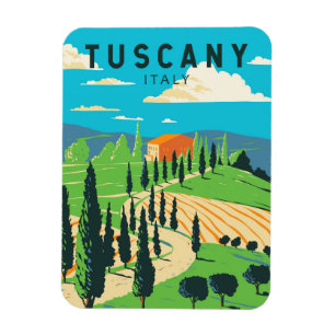 Toscane Italië Wijngaard Reizen Kunst Vintage Magneet