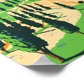 Toscane Italië Wijngaard Reizen Kunst Vintage Poster (Hoek)