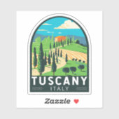Toscane Italië Wijngaard Reizen Kunst Vintage Sticker (Vel)