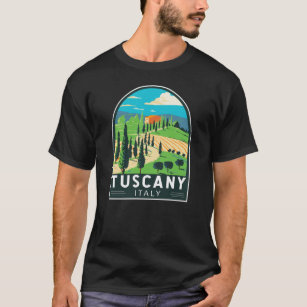 Toscane Italië Wijngaard Reizen Kunst Vintage T-shirt