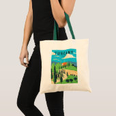 Toscane Italië Wijngaard Reizen Kunst Vintage Tote Bag (Voorkant (product))