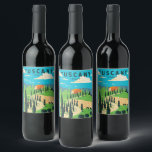 Toscane Italië Wijngaard Reizen Kunst Vintage Wijn Etiket<br><div class="desc">Kunstontwerp van de Toscane vector. De hoofdstad Florence is de thuisbasis van een aantal van de meest herkenbare Renaissance-kunst en -architectuur ter wereld,  waaronder het David-standbeeld van Michelangelo.</div>