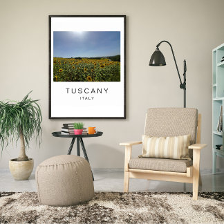 Toscane Italië Zonnebloemveld Reis Fotografie Poster