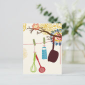 Toscane Kitchen - gereedschap op de flora. Briefkaart (Staand voorkant)