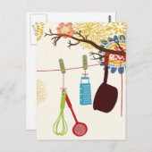 Toscane Kitchen - gereedschap op de flora. Briefkaart (Voorkant / Achterkant)