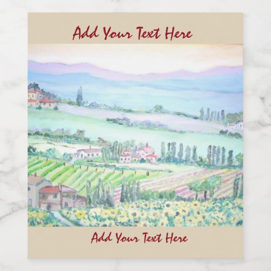 Toscane Land, flesetiket Wijn Etiket (Enkel label)
