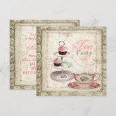 Toscane Land Vrijgezellenfeest Tea Party Uitnodigi Kaart (Voorkant / Achterkant)