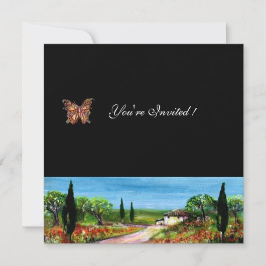 TOSCANE LANDSCHAP 4,geel groen zwart Kaart (Voorkant)